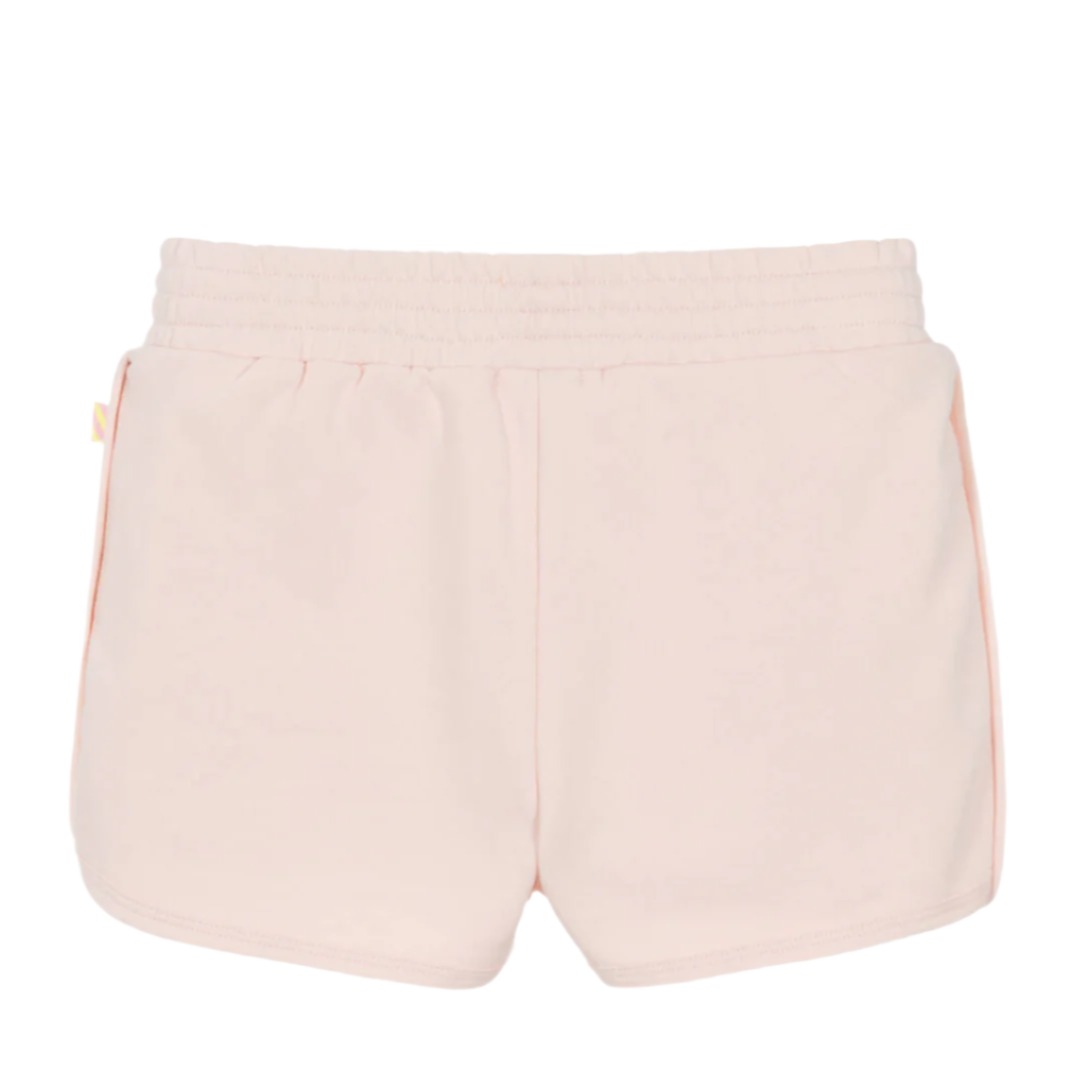 Girls Pink Cotton Sequin Shorts
