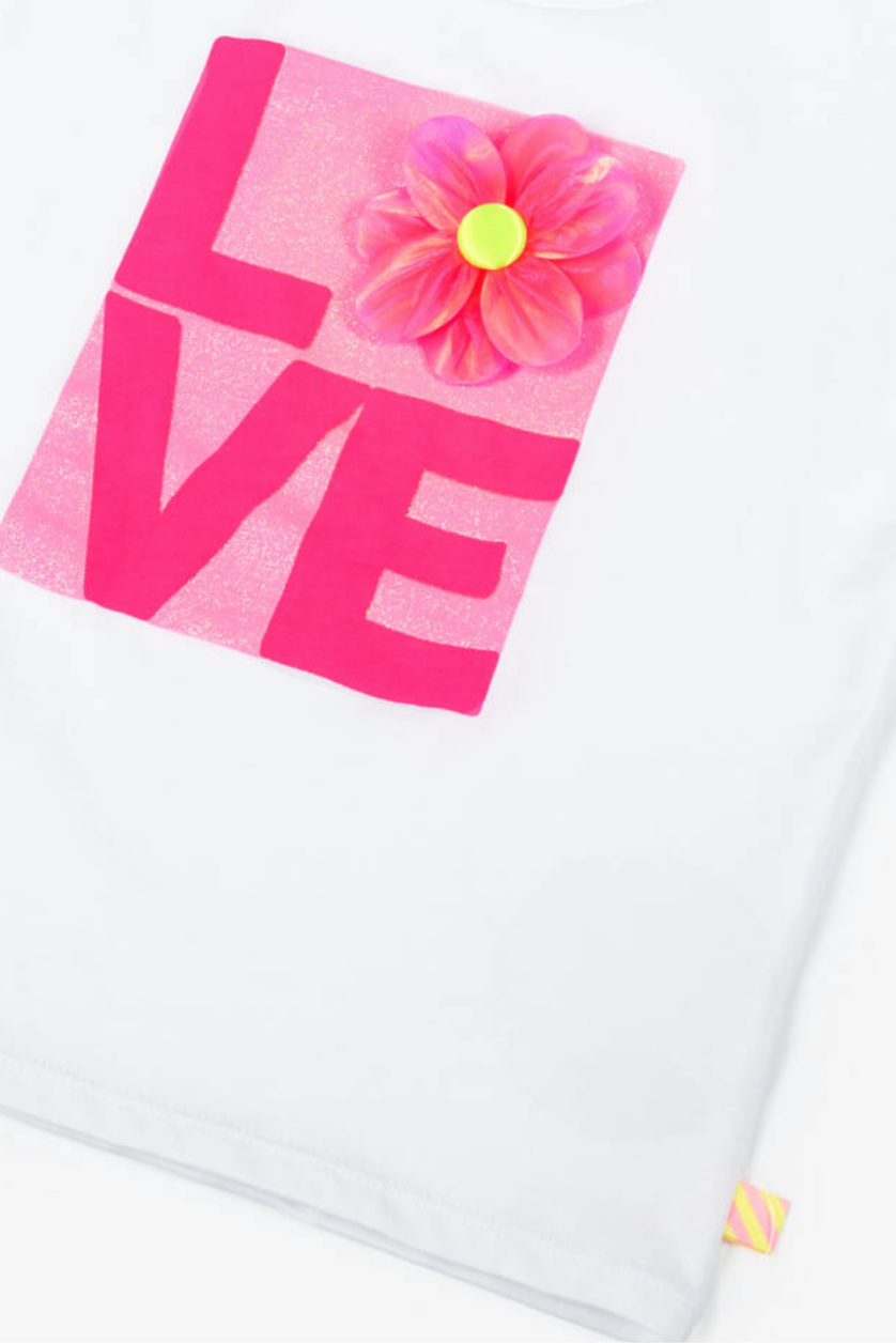 Girls White Graphic Print T-Shirt