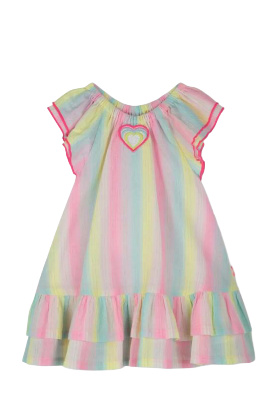 Ruffle Sleeve Striped Dress