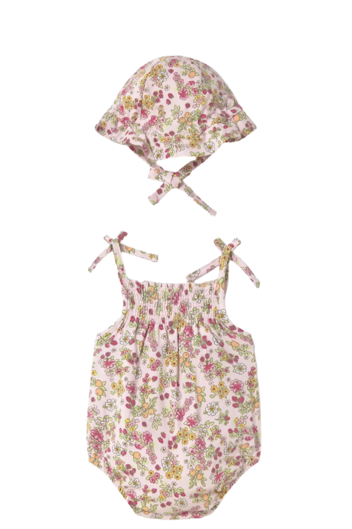 Floral Dungaree with Hat