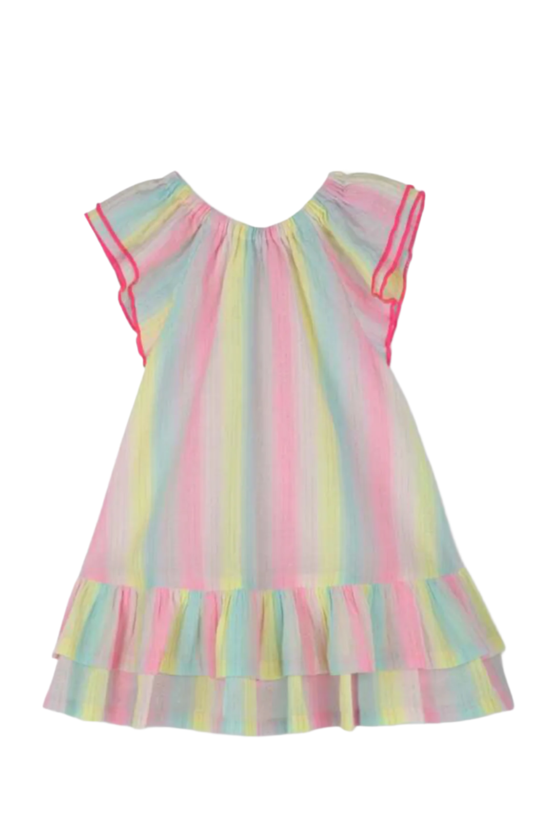 Ruffle Sleeve Striped Dress