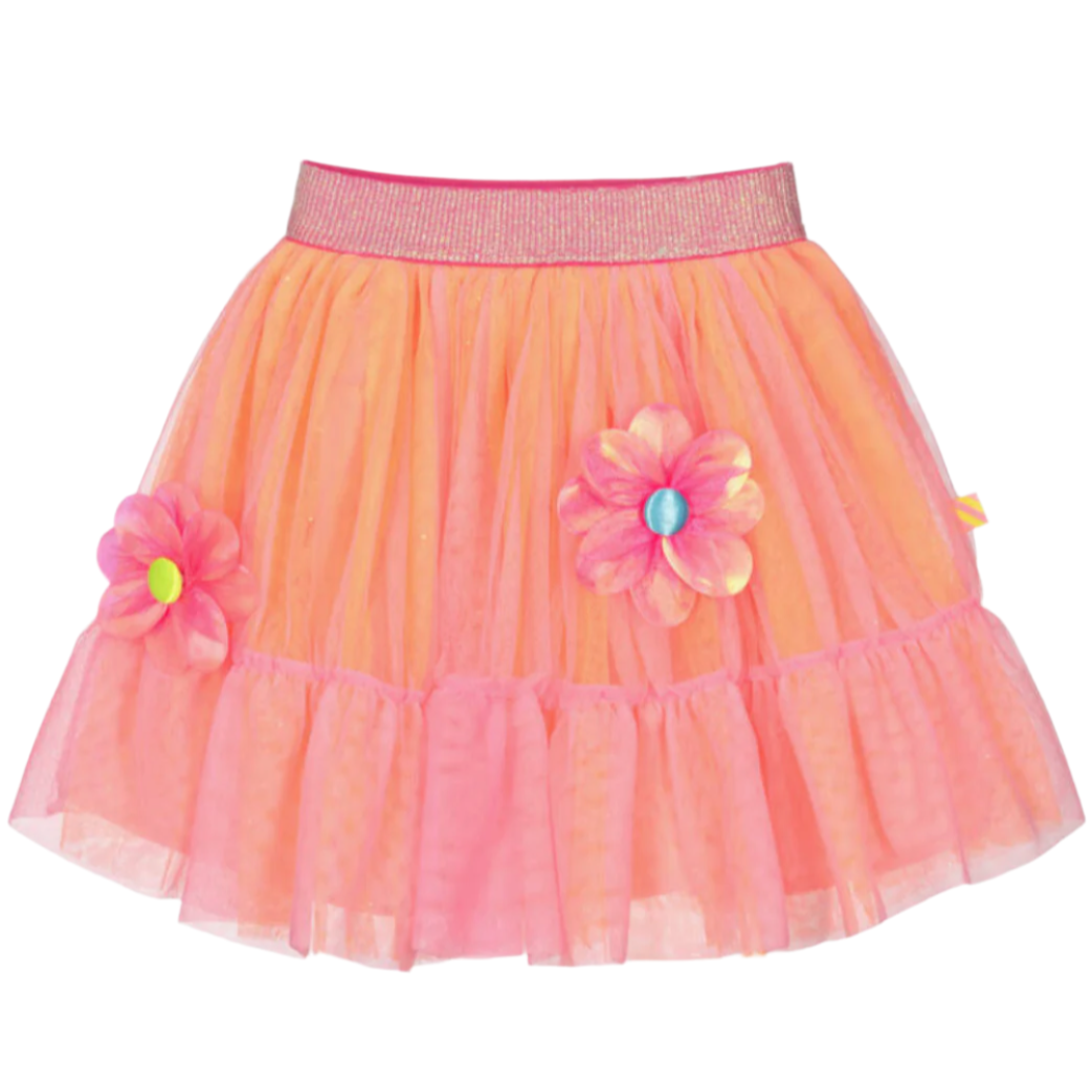 Girls Pink & Orange Tulle Skirt
