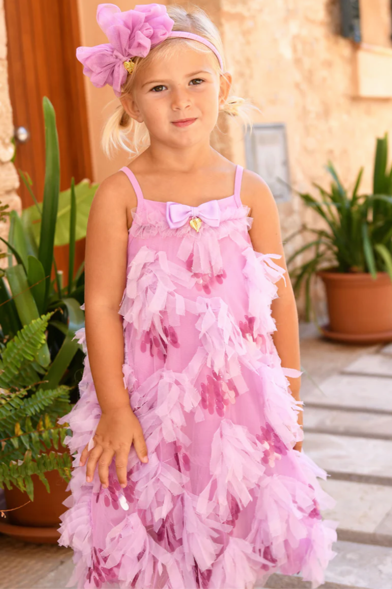 Palma 3D Tulle and Sequin Dress Orchid