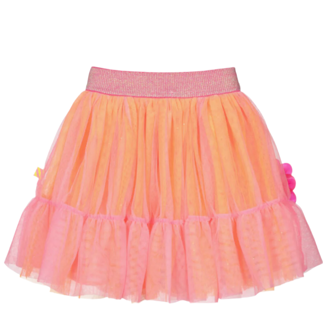 Girls Pink & Orange Tulle Skirt