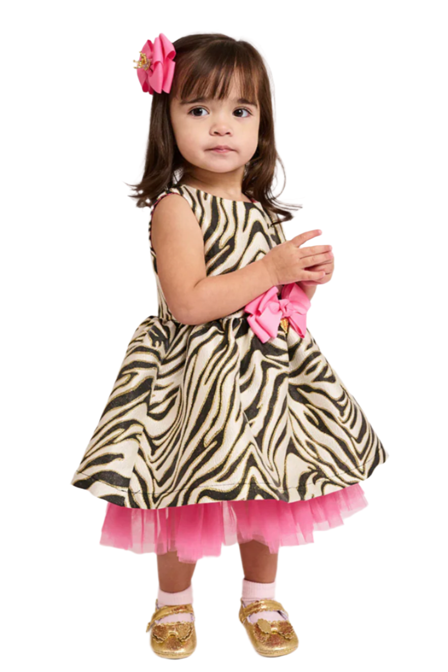 Monty Zebra Baby Dress White/Black