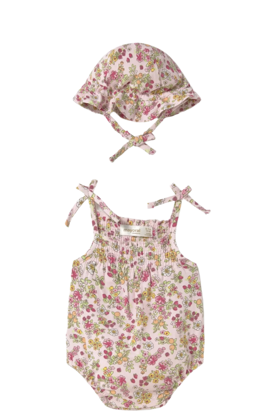 Floral Dungaree with Hat