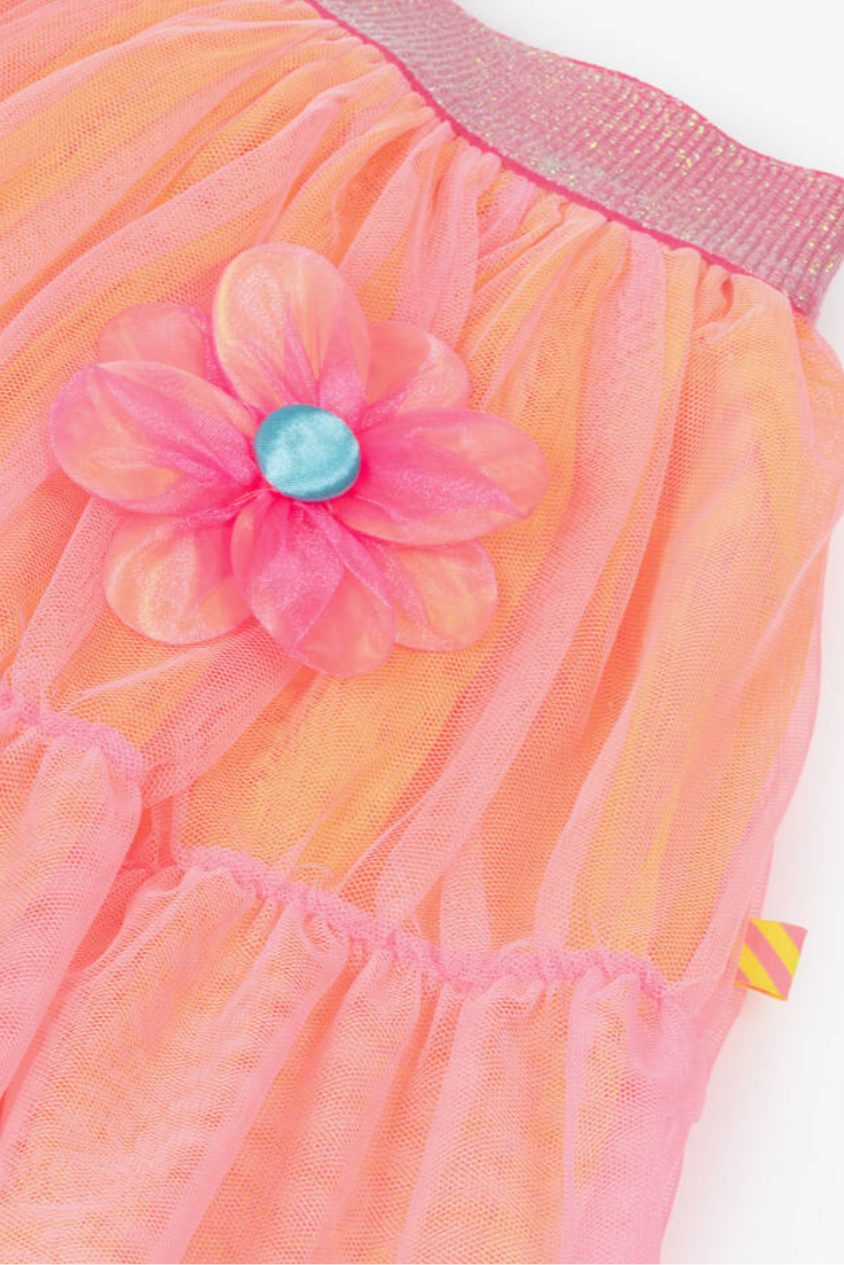 Girls Pink & Orange Tulle Skirt