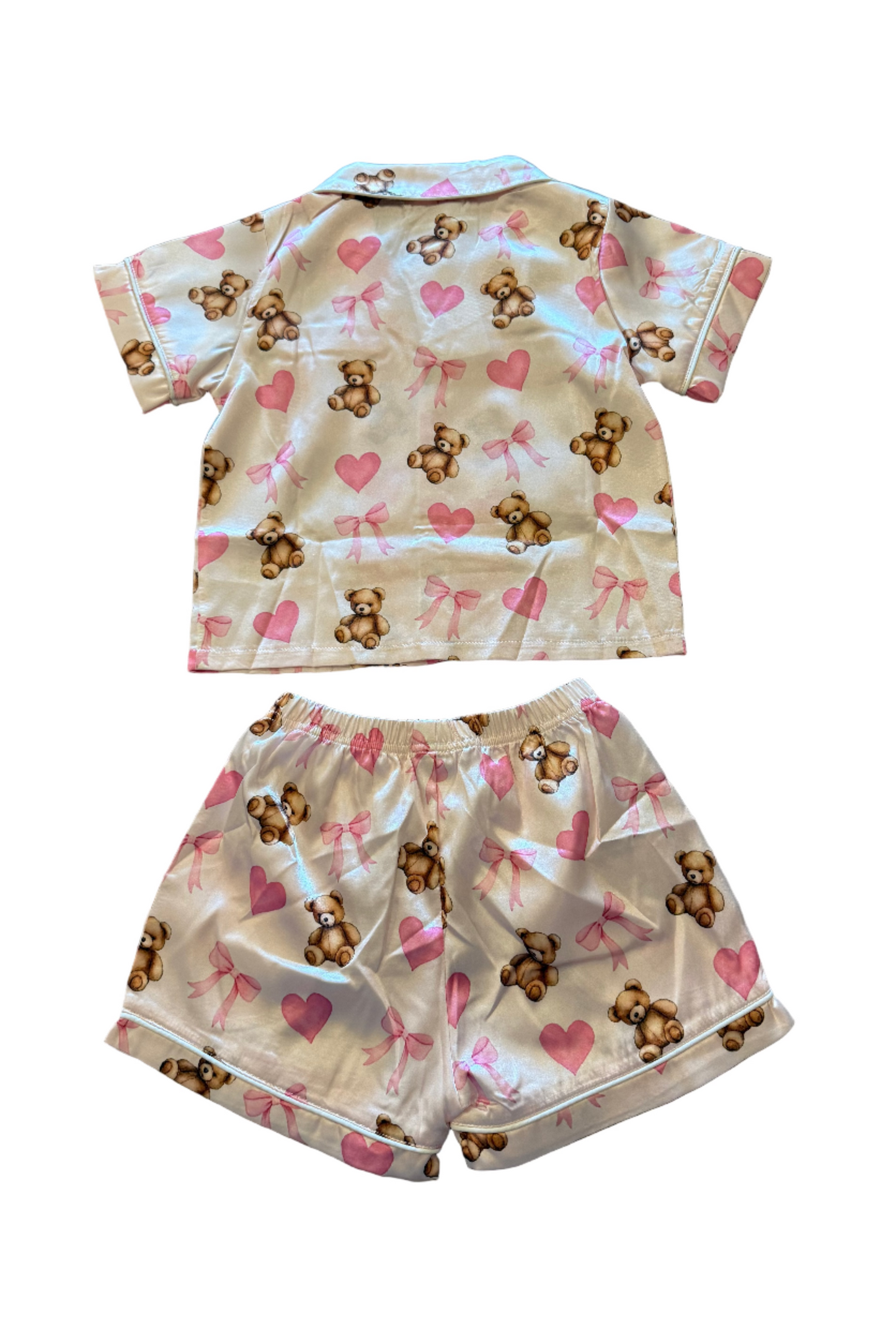 Teddy Bear Silky Pajama Short Set