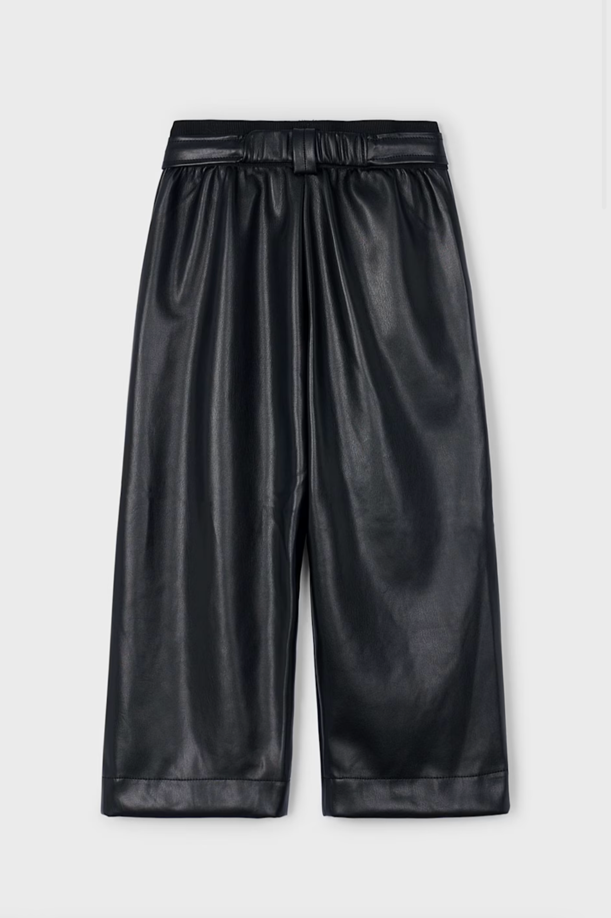 Leatherette Belted Pants