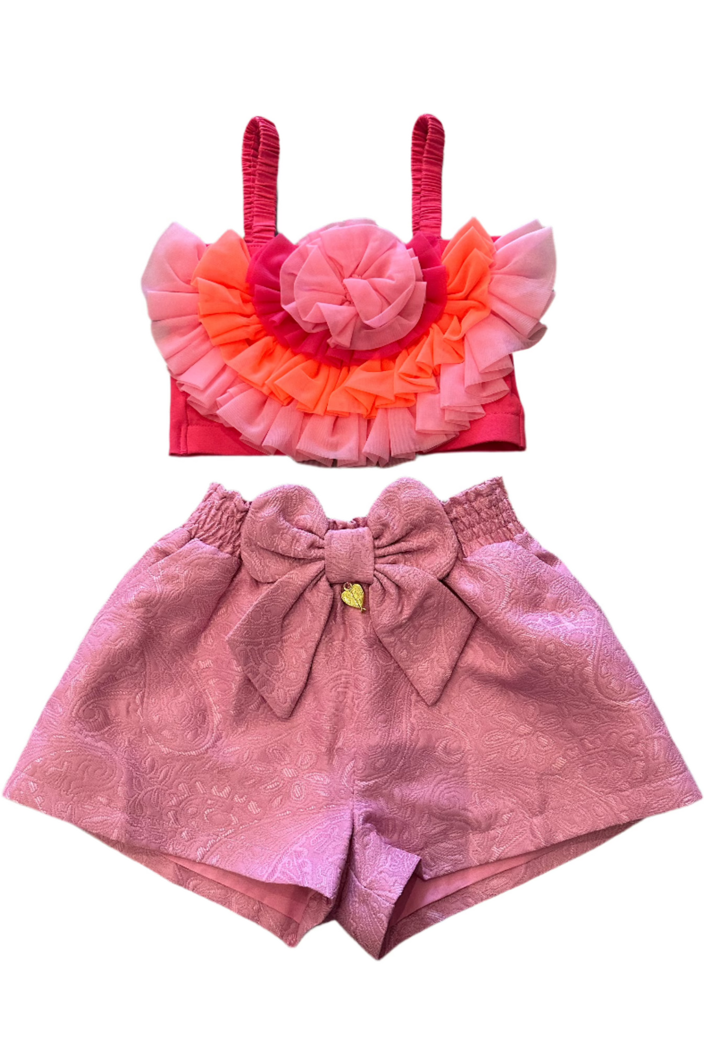 Rosetta Blooming Marvellous Tulle Top / Ruthie Bow Jacquard Shorts Begonia Pink