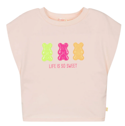 Girls Pink Cotton Gummy Bear T-Shirt