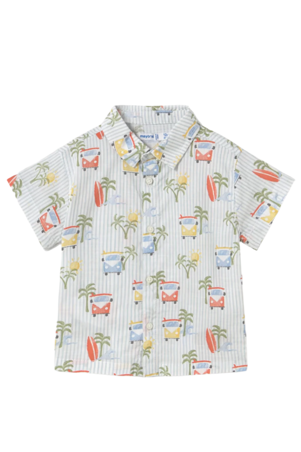 Baby Printed Shirt/Baby Loose-Fit Linen Shorts