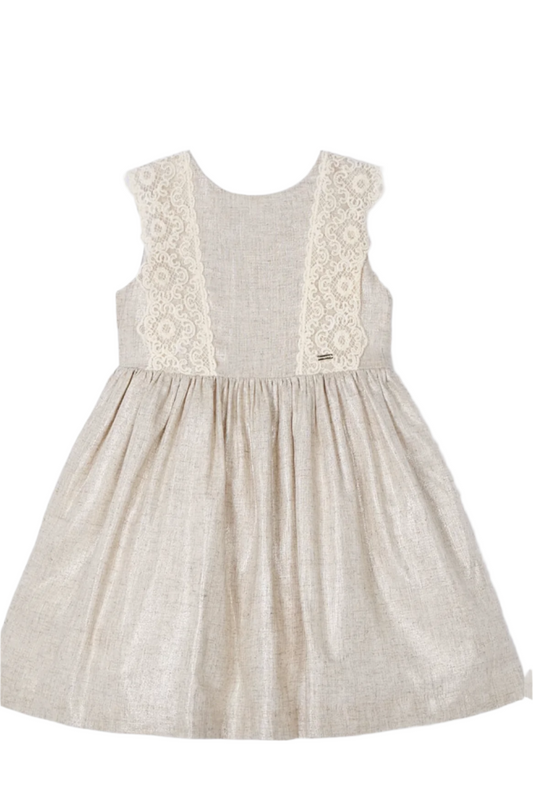 Linen Dress with Embroidered Detail