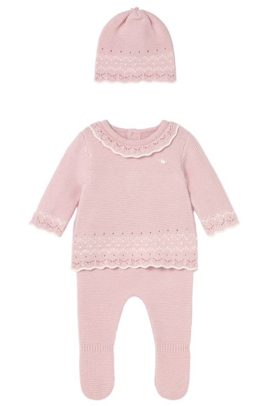 Newborn Girl 3-Piece Knit Set