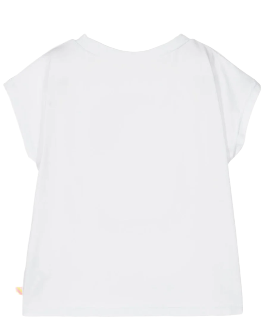 Girls White Graphic Print T-Shirt