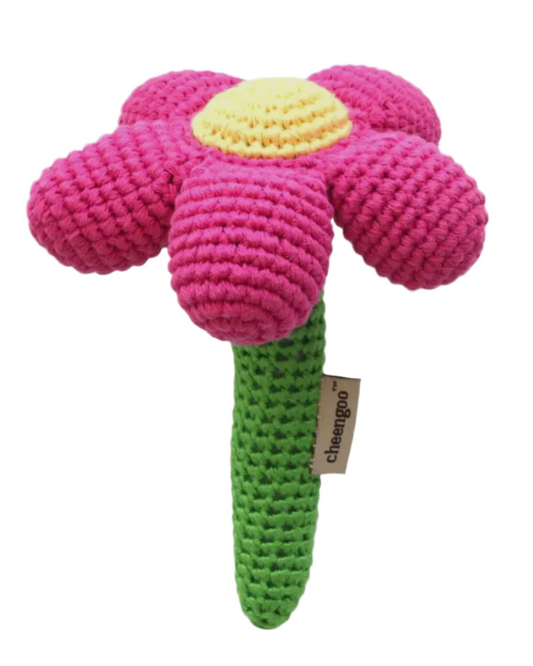 Magenta Flower Rattle