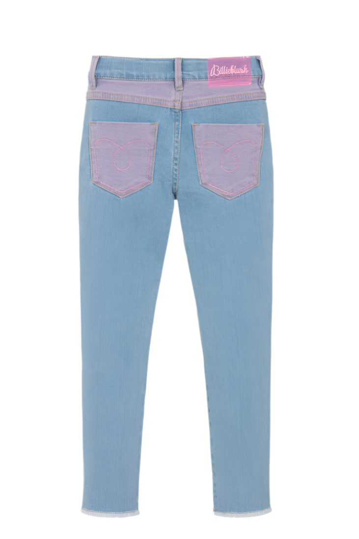Girls Blue Denim Sequin Love Jeans