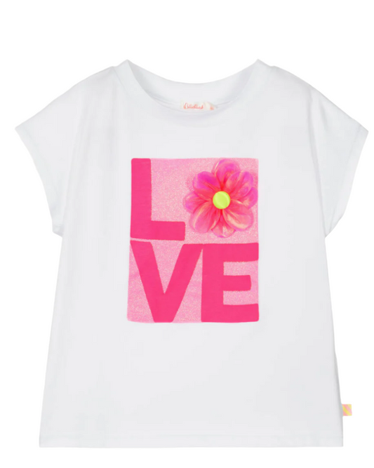 Girls White Graphic Print T-Shirt