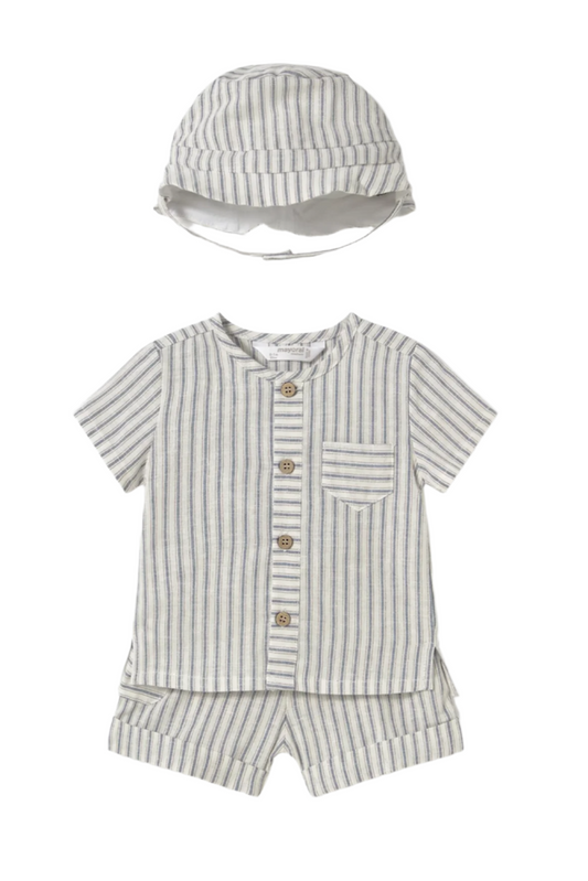Newborn 3-Piece Striped Set with Hat
