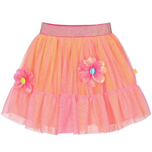 Girls Pink & Orange Tulle Skirt