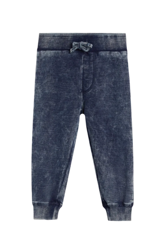 Denim Knit Jogger Pants - Dark Denim