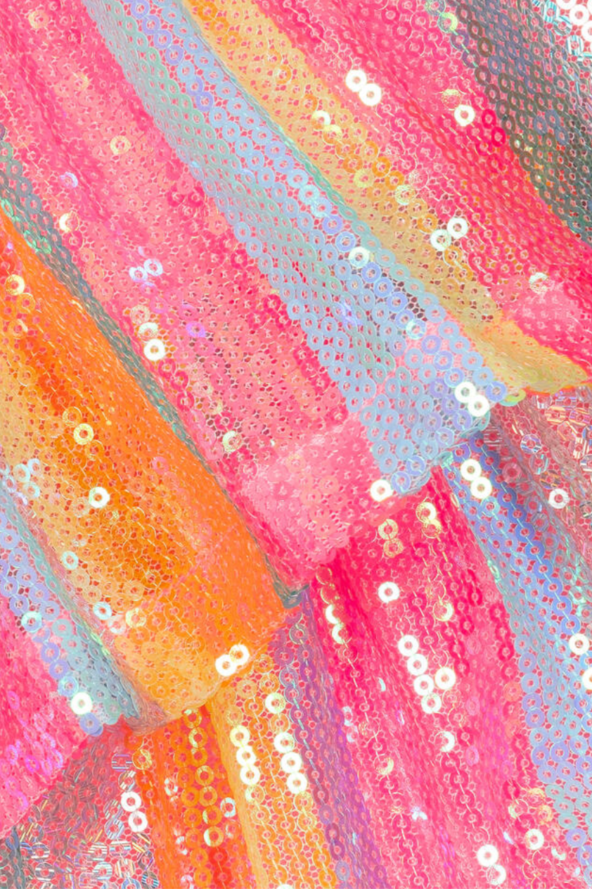 Girls Multicoloured Sequin Dress