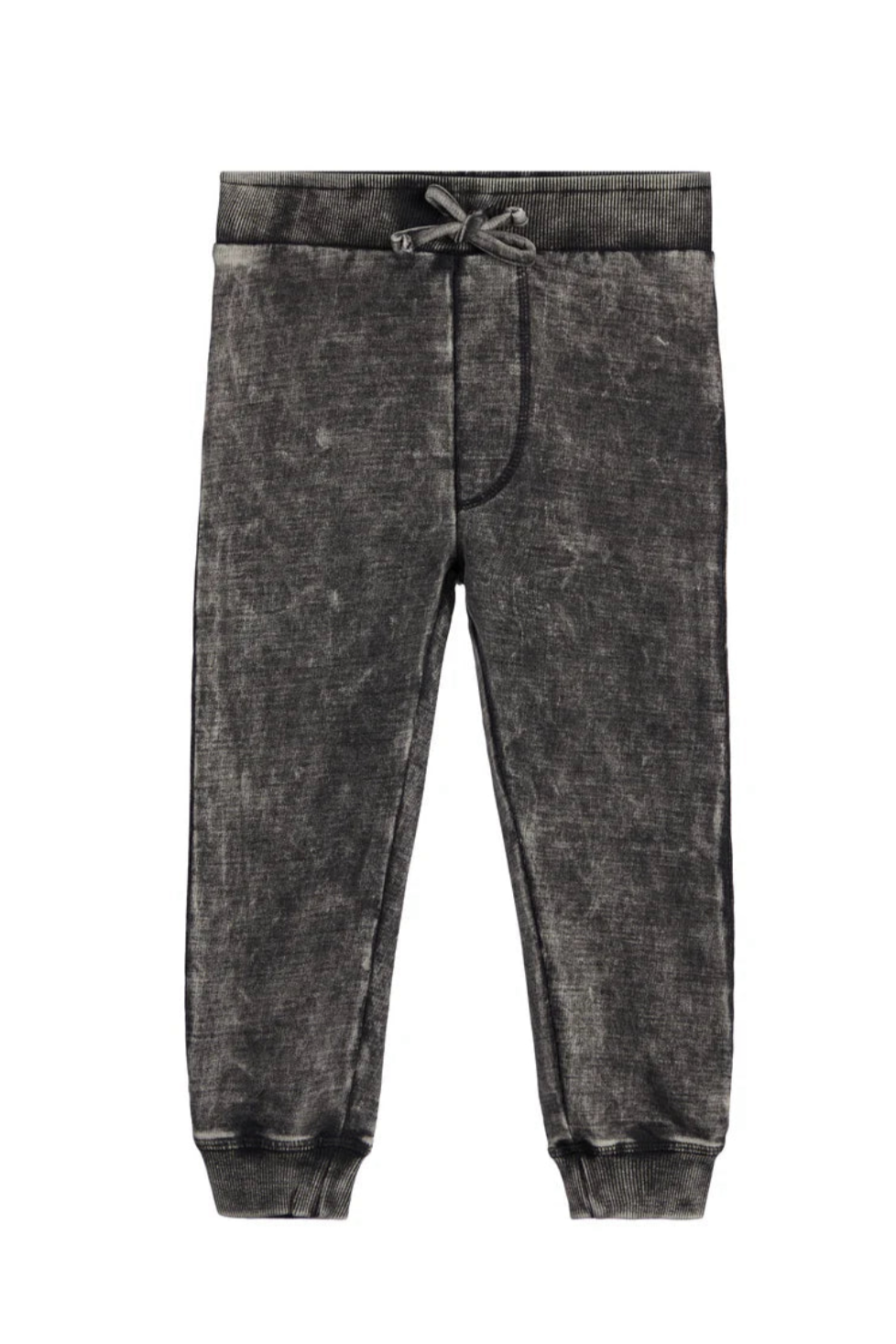 Denim Knit Jogger Pants - Black Denim