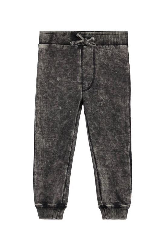 Denim Knit Jogger Pants - Black Denim