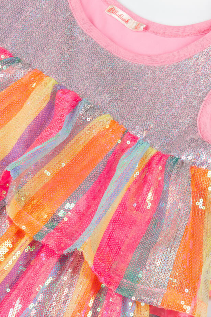 Girls Multicoloured Sequin Dress