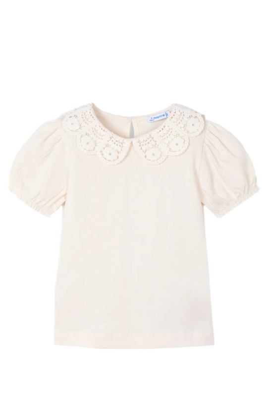 Girl Crochet Collar T-Shirt