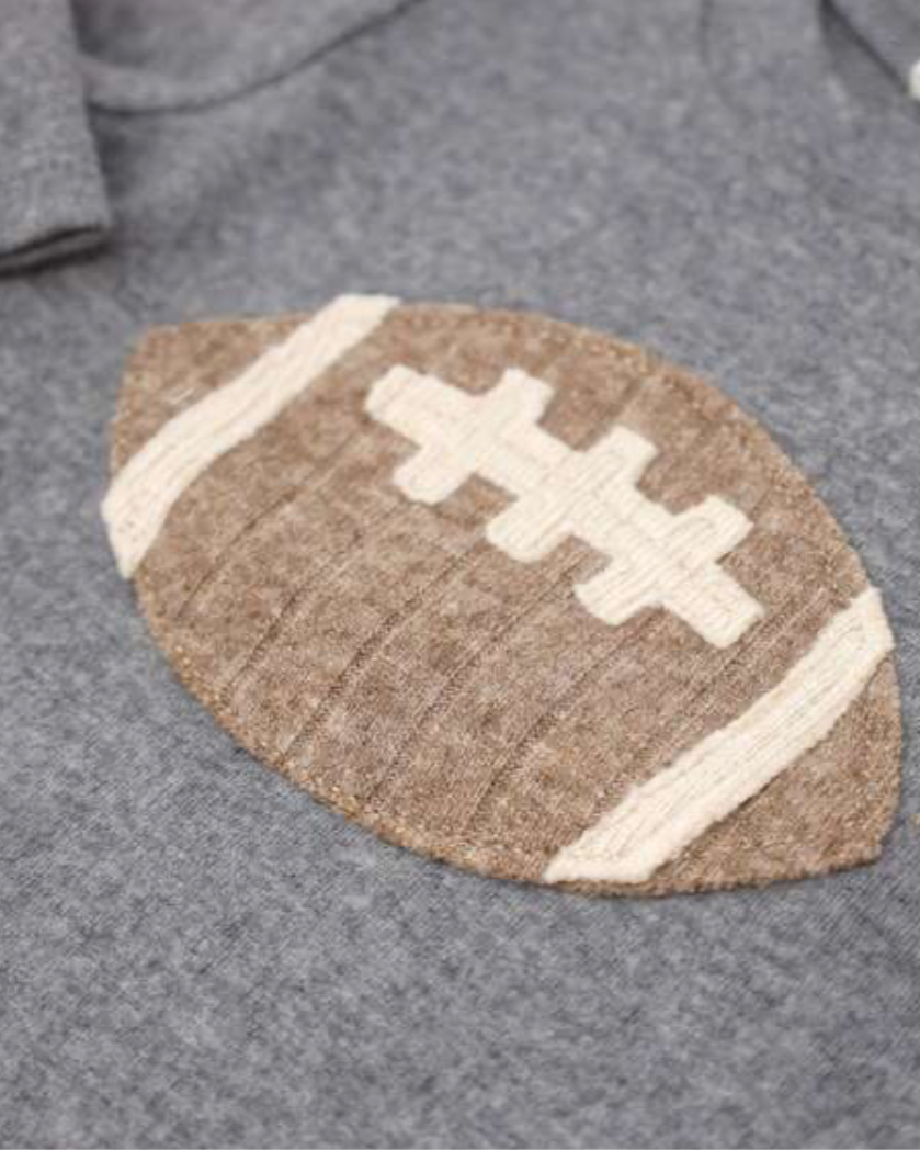 Two Piece Set- “Football” Applique-Coal
