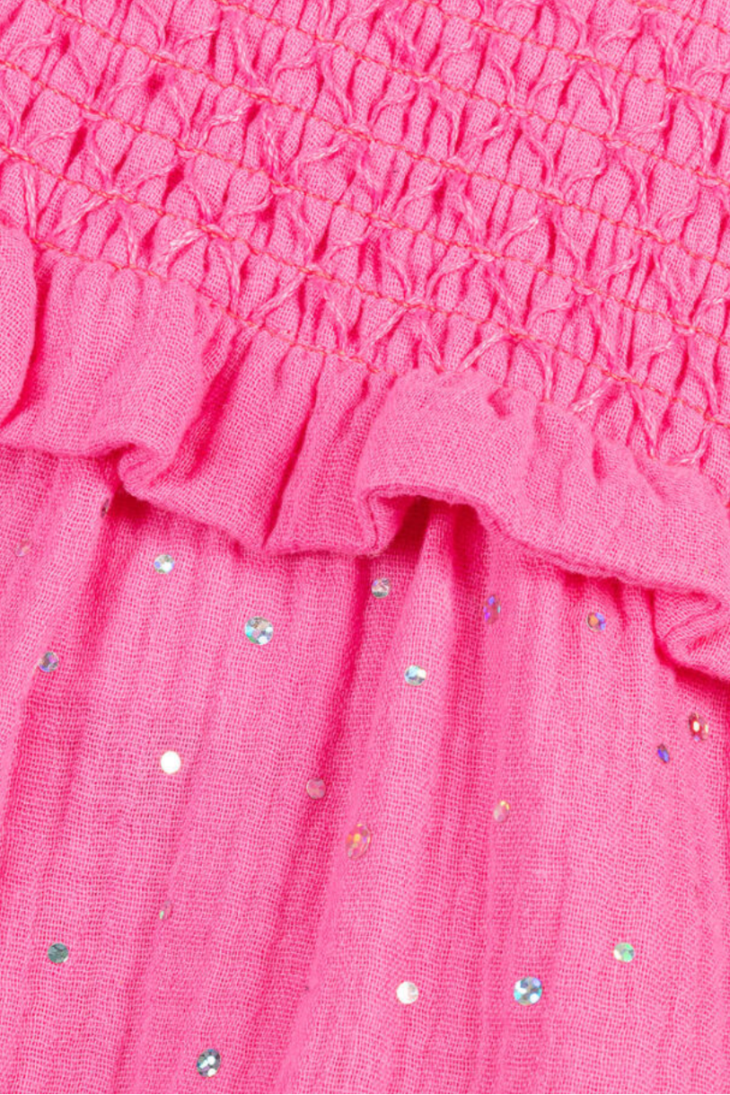 Girls Pink Cotton Playsuit
