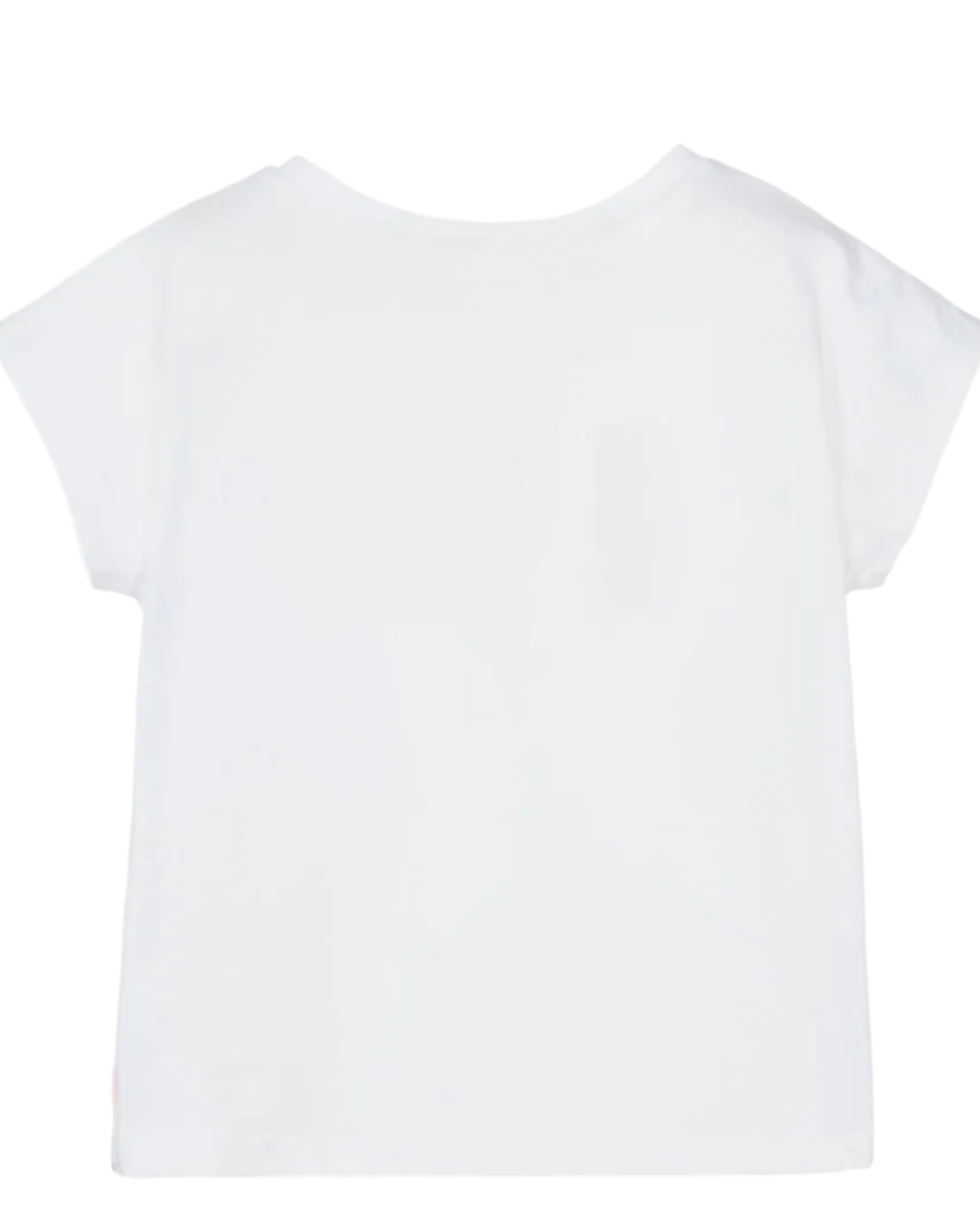 Girls White Love Graphic Cotton T-Shirt