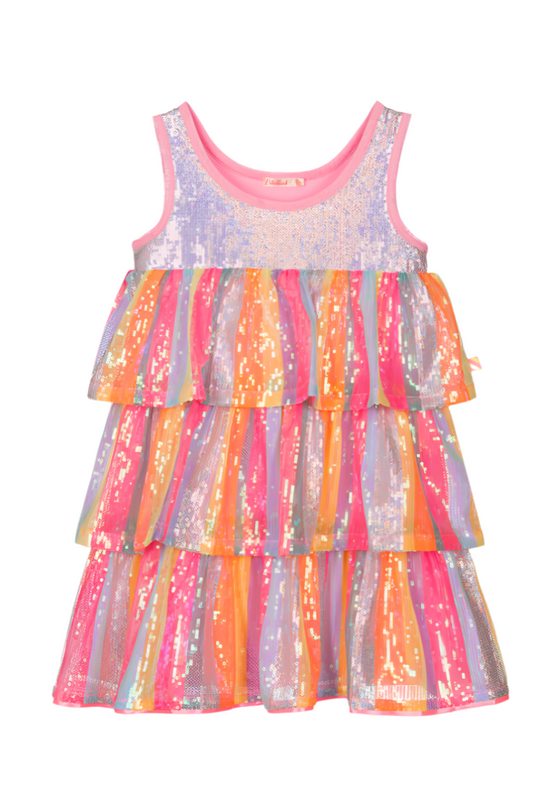 Girls Multicoloured Sequin Dress