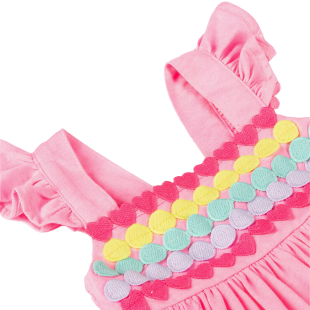Girls Neon Pink Cotton Dress