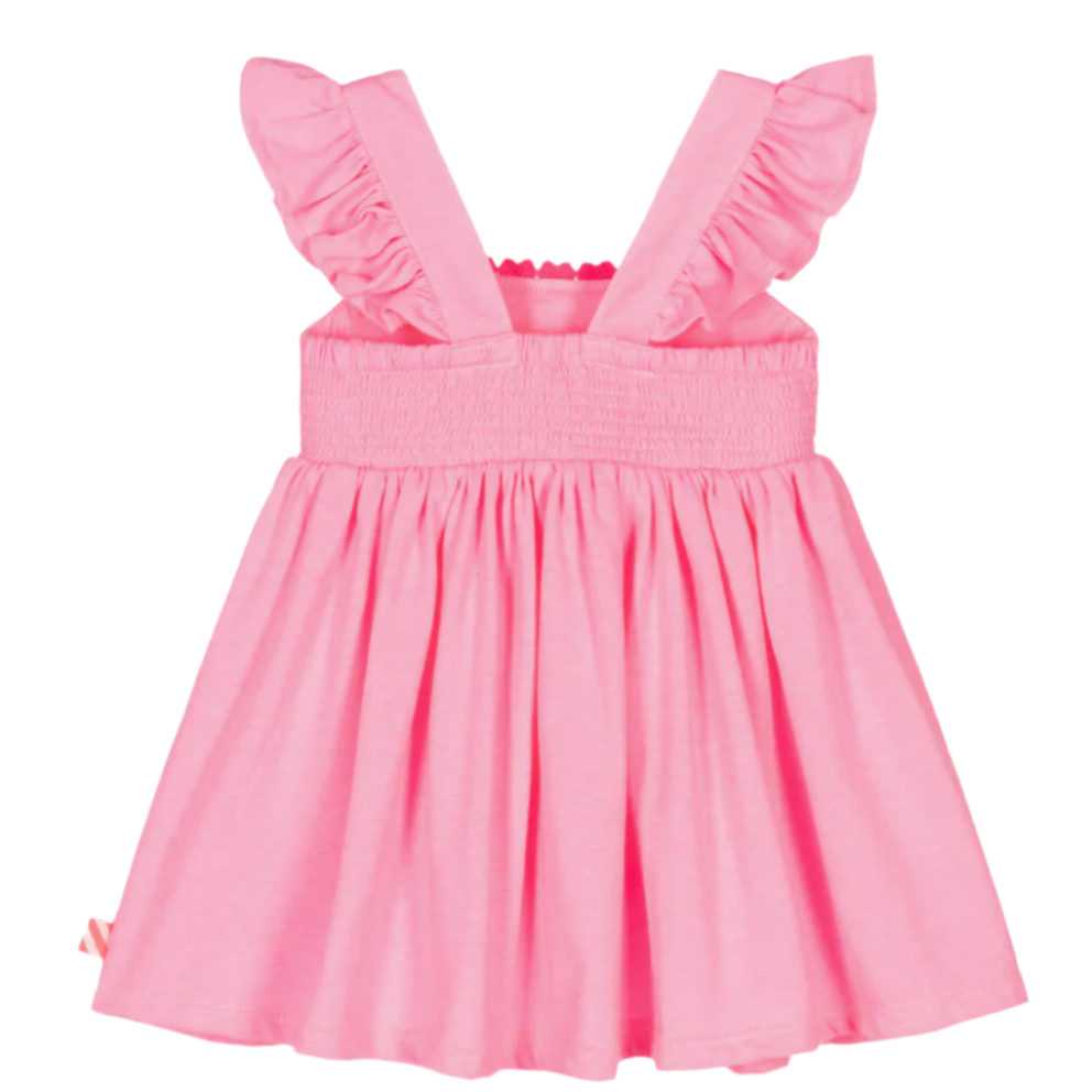 Girls Neon Pink Cotton Dress
