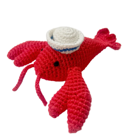 Cheengoo Lobster Hand Crocheted Rattle