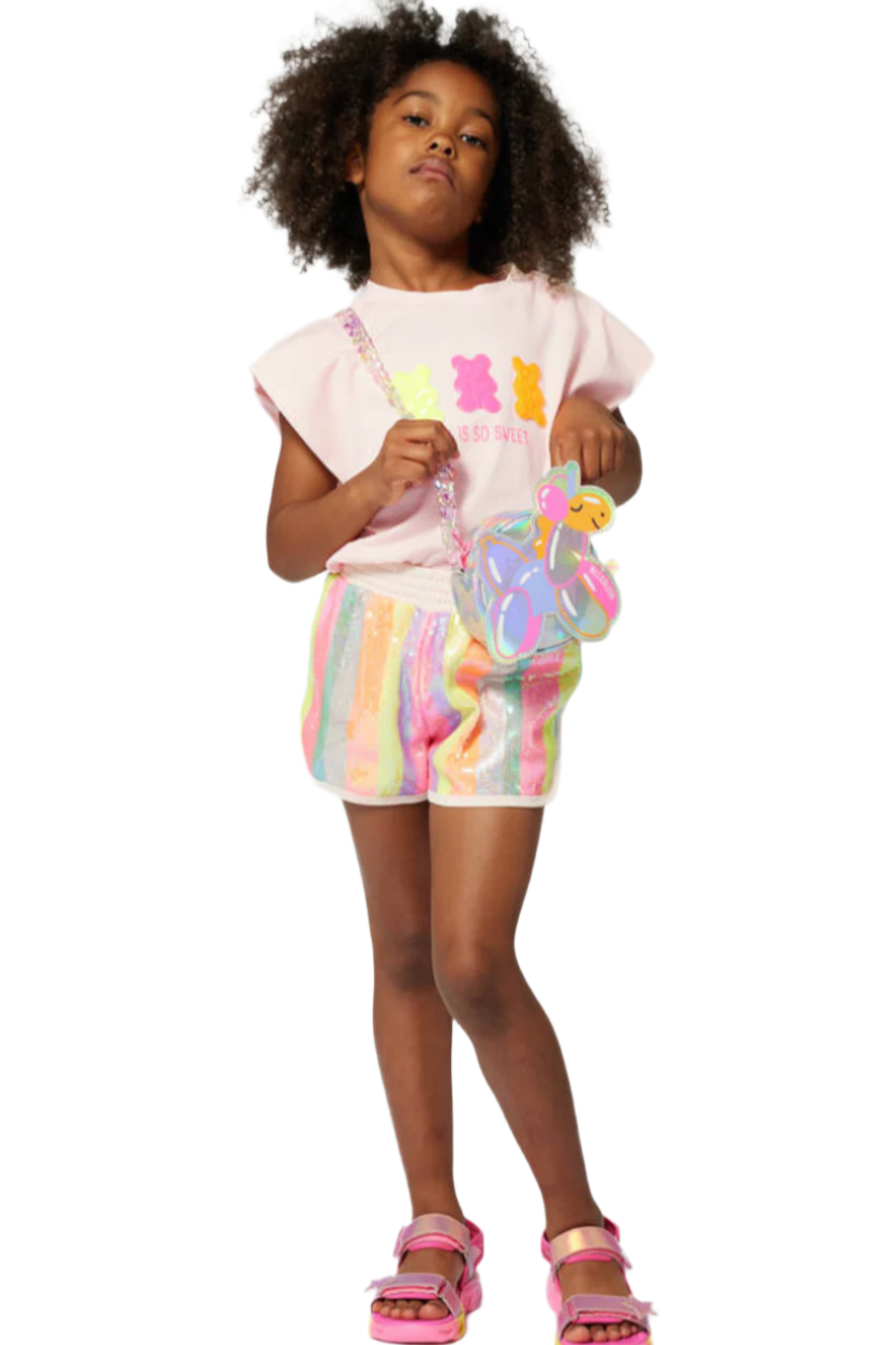 Girls Pink Cotton Gummy Bear T-Shirt