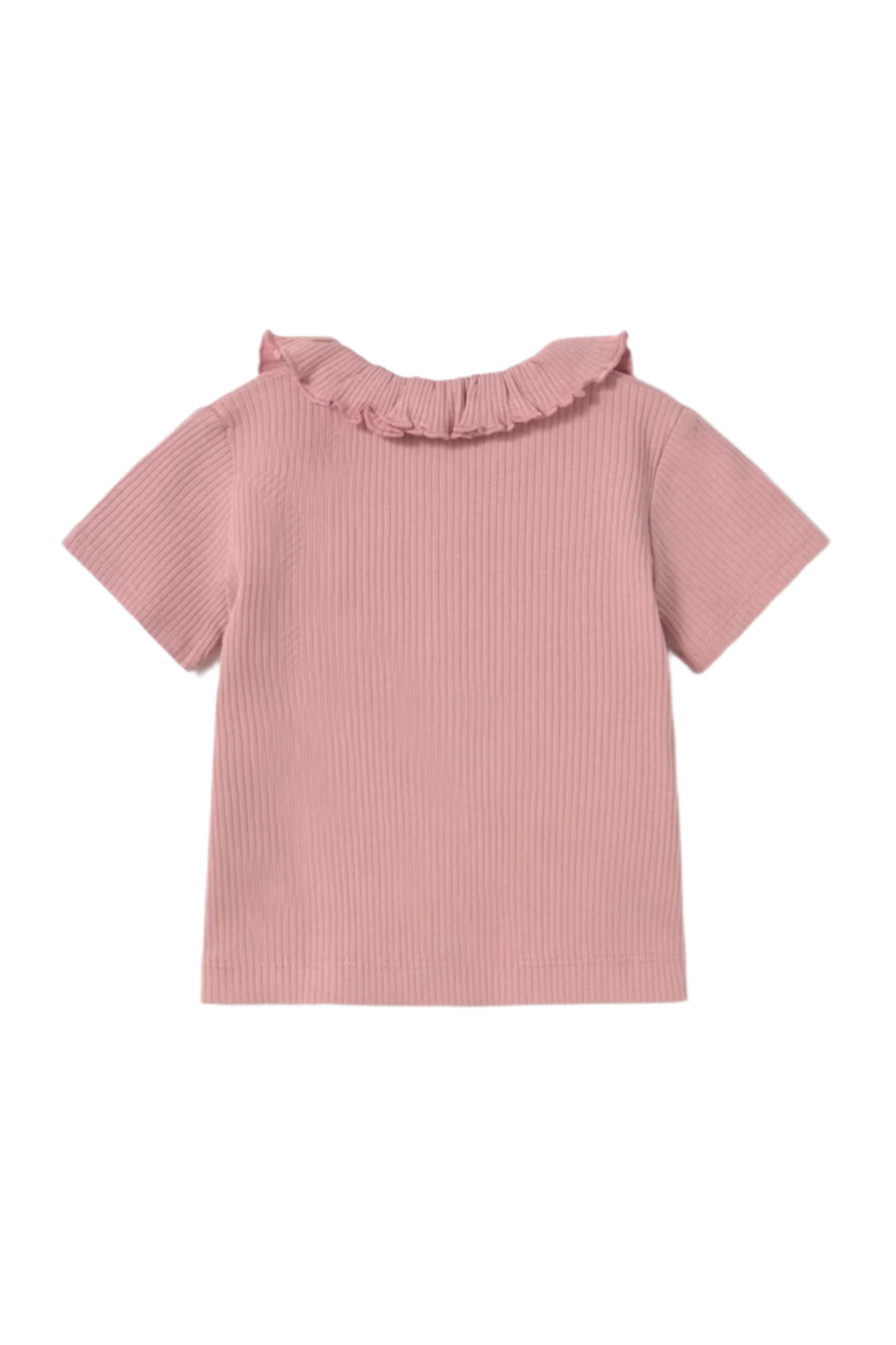 Ribbed Polo with Ruffle Collar