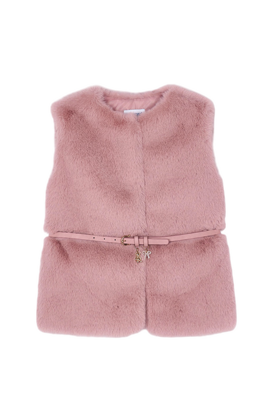 Belted Faux Fur Vest