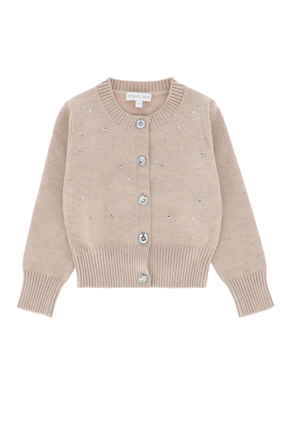 Kamala Crystal Studded Cardigan Sand