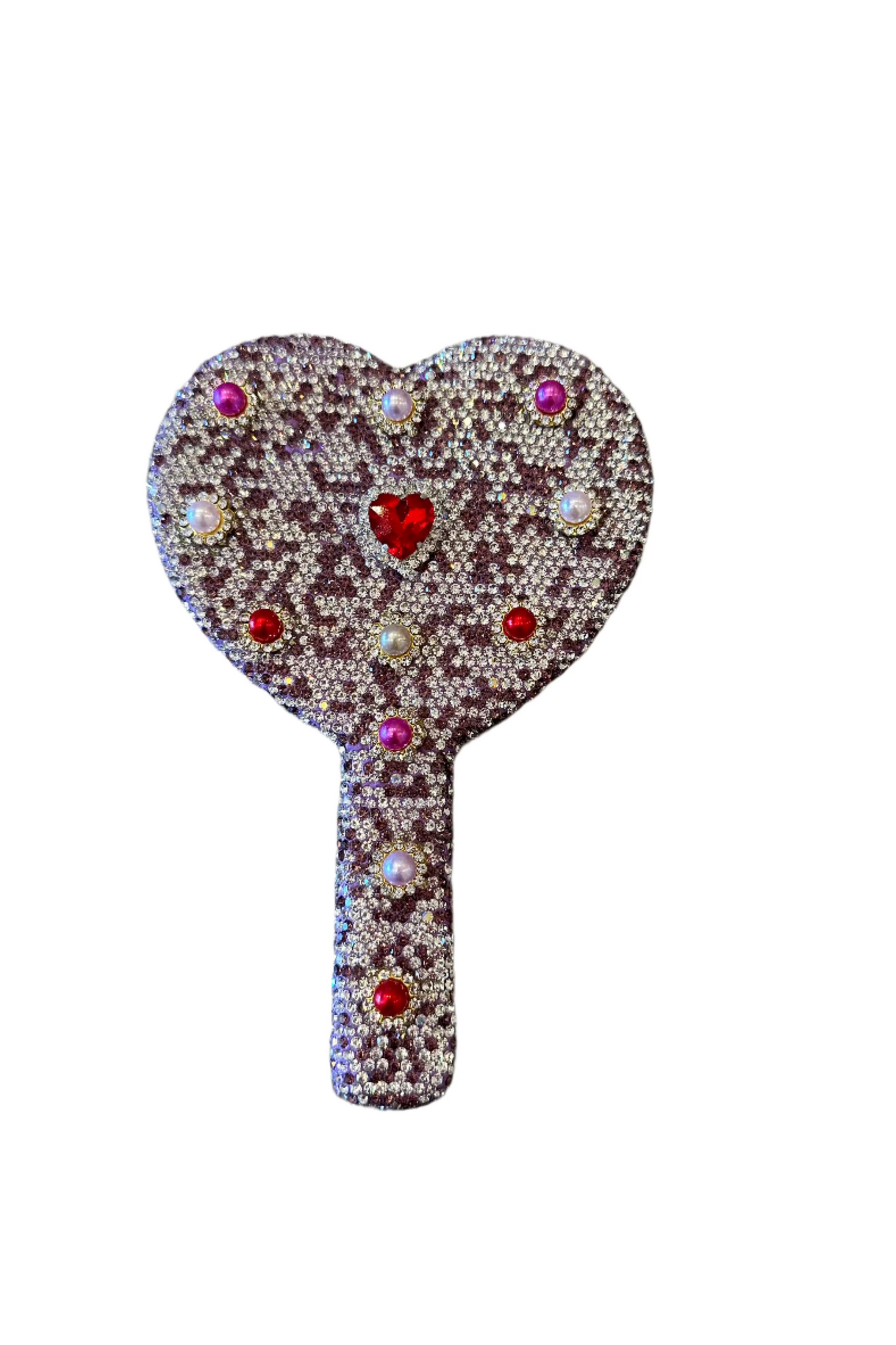 NIKKI Red Heart Jeweled Mirror