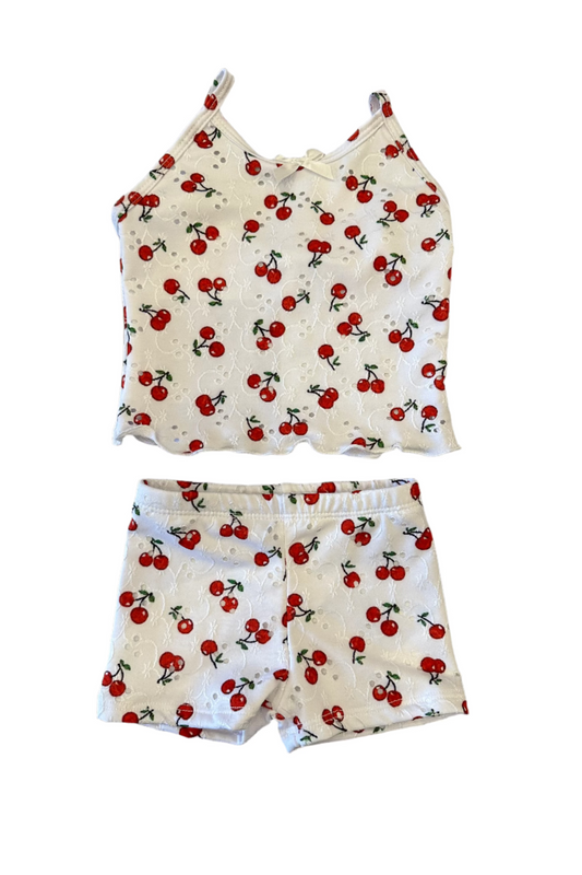 Eyelet Cherries Short Set