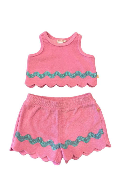Pink Terry Short Set