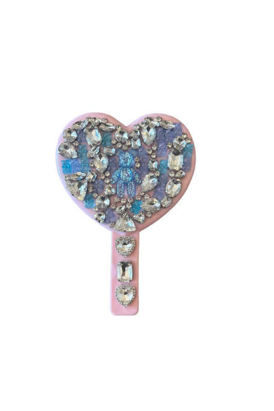 NIKKI Pink Jeweled Mirror