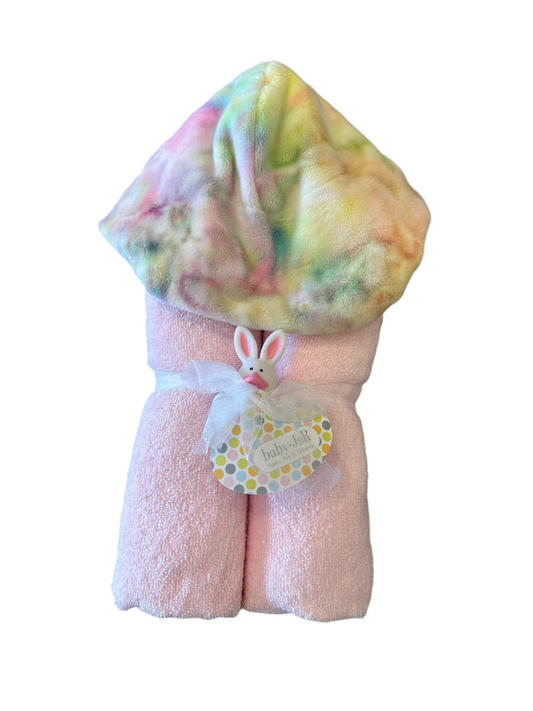 Deluxe Hooded Towel - Pastel Rainbow Tie Dye