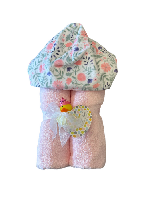 Deluxe Hooded Towel - Watercolor Floral
